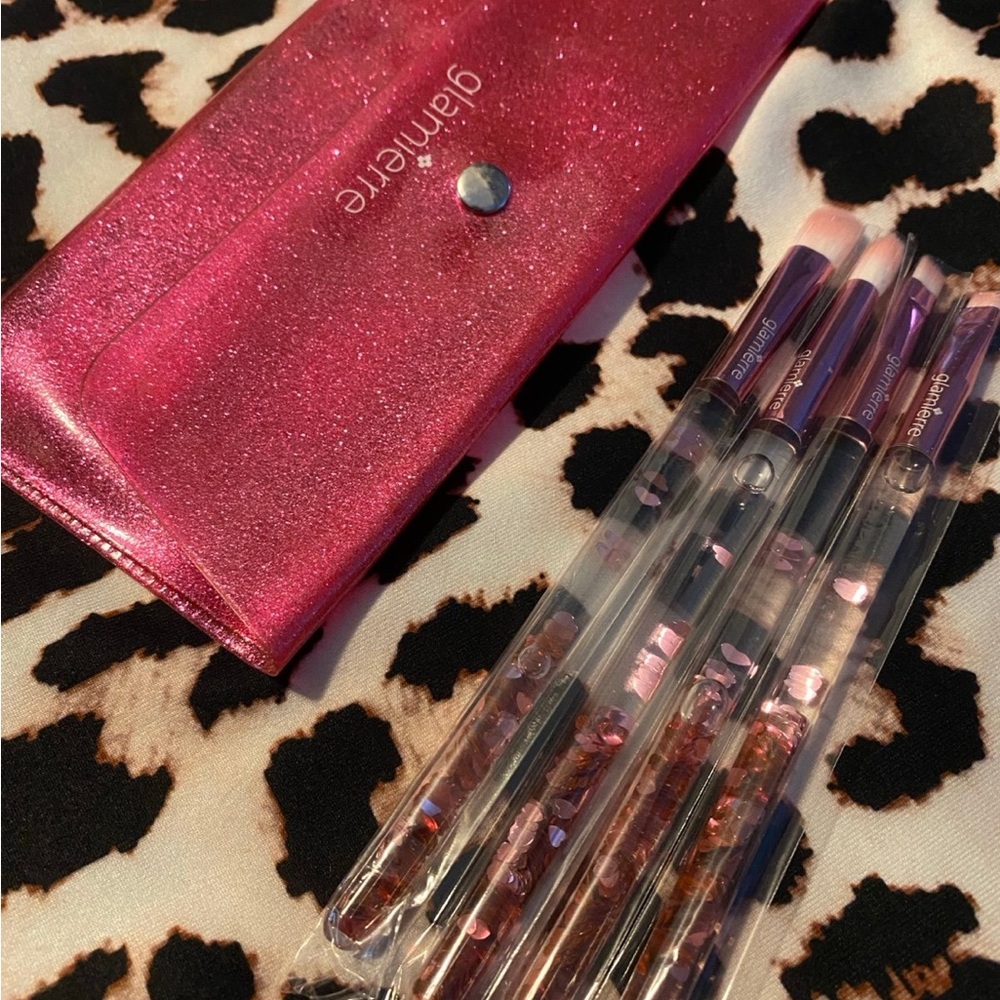Glamierre 5pc Pink Luxe Glitter Eye Brush Collection - Picture 3 of 5